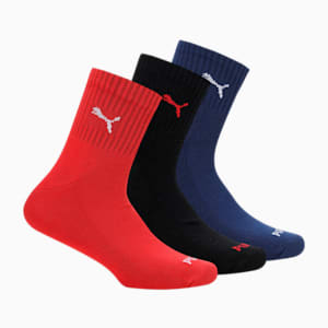 Sport  Socks Pack of 3, Puma Black/ Balzing Blue/ High Risk Red, extralarge-IND